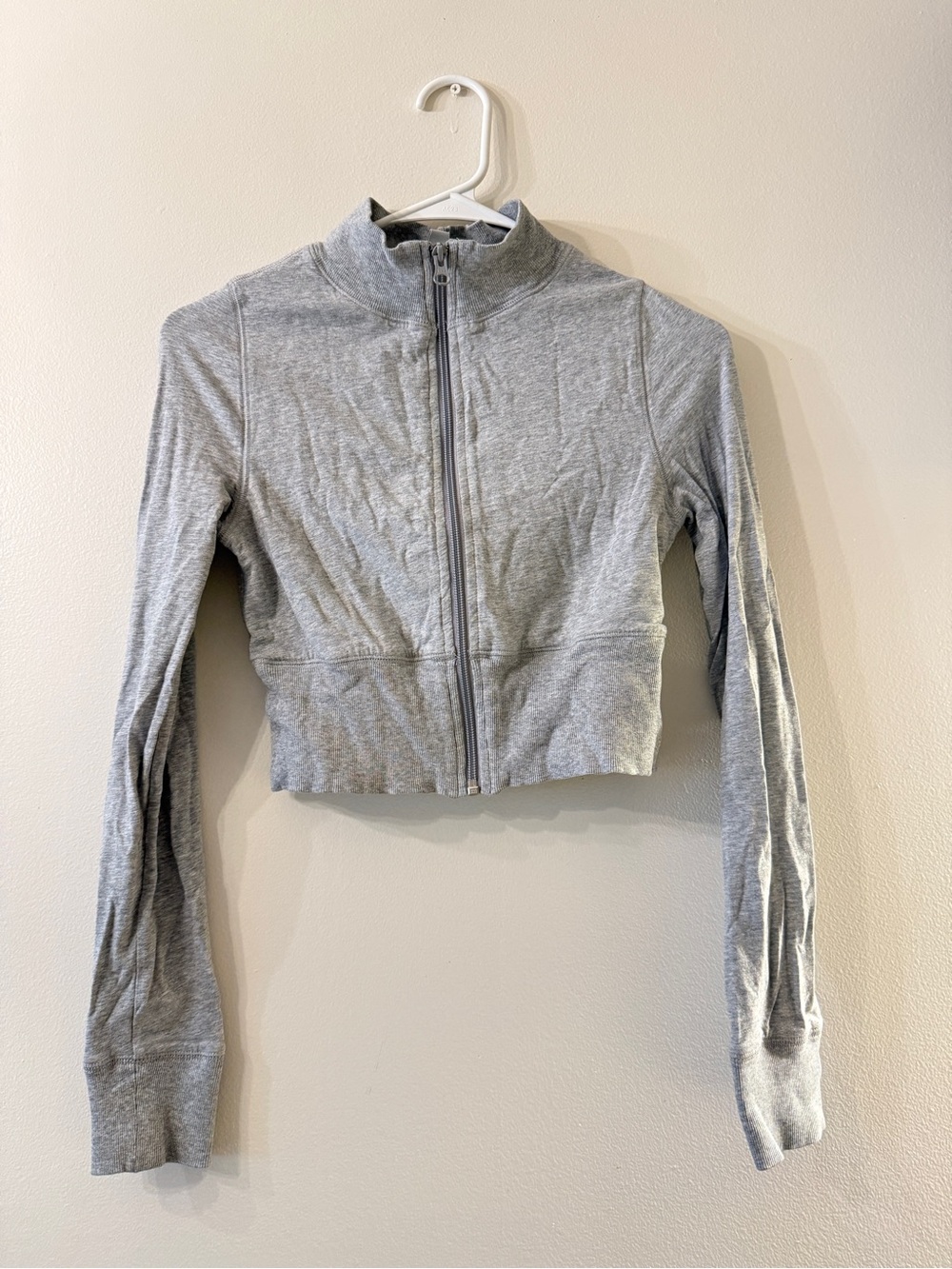 Organic Basics Women's Lightweight Cropped Zip-Up Jacket - Gray